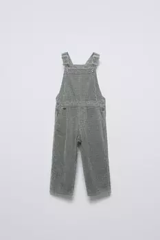 Длинные вельветовые комбинезоны ZARA, синий/серый