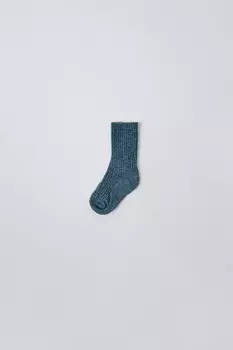 Длинные вязаные носки ZARA, синий