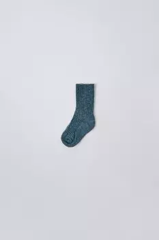 Длинные вязаные носки ZARA, синий