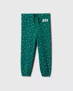 Длинные вязаные штаны для девочки с сердечками Gap, зеленый