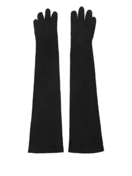 Длинные замшевые перчатки GIORGIO ARMANI, черный