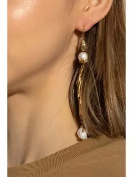 Длинные жемчужные серьги Marni, золотой