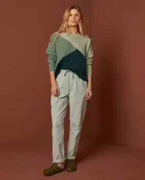 Длинные женские брюки из микро вельвета Indi & Cold, цвет Verde Agua