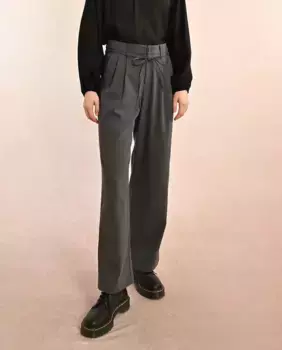 Длинные женские брюки с бантом и складками Molly Bracken, темно-серый