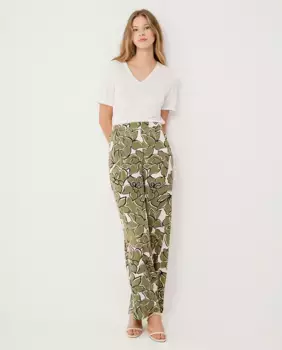 Длинные женские брюки с принтом Vila, цвет Musgo