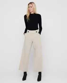 Длинные женские брюки широкого кроя Jdy, бежевый