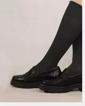 Длинные женские носки из шерсти и хлопка Bleufort, черный