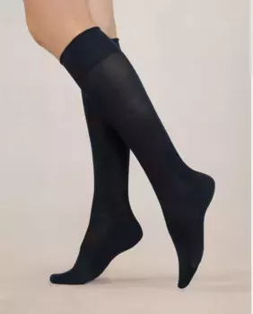 Длинные женские носки из шерсти и хлопка Bleufort, синий