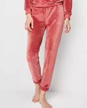Длинные женские пижамные брюки из бархатной ткани Gisela, розовый