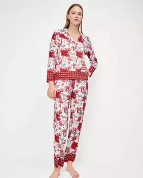 Длинные женские пижамные брюки с принтом Gisela, мультиколор