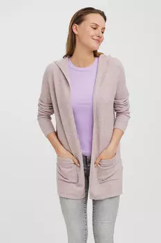 Длинный базовый женский кардиган Vero Moda, фиолетовый