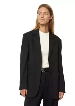 Длинный блейзер Marc O'Polo, выполненный из материала интерлок, черный