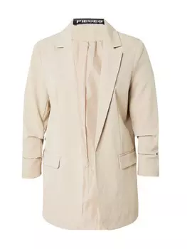Длинный блейзер PIECES Blazer PCBOSELLA, серо-бежевый