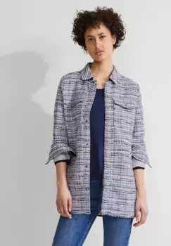 Длинный блейзер STREET ONE в разноцветном букле, синий