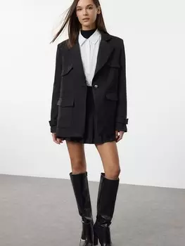Длинный блейзер Trendyol Blazer, черный