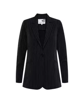 Длинный блейзер в тонкую полоску &Co Woman, черный