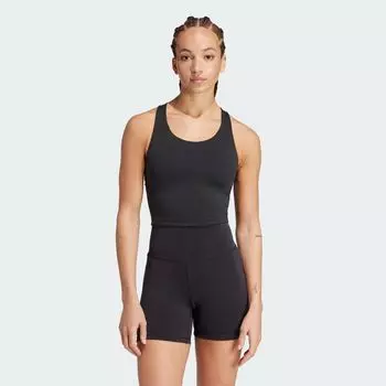 Длинный бюстгальтер All Me со средней поддержкой и майкой Adidas, цвет Black