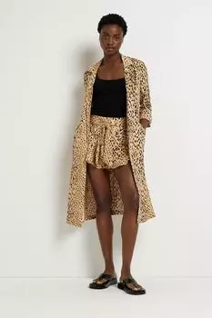 Длинный дастер с закатанными манжетами River Island, бежевый