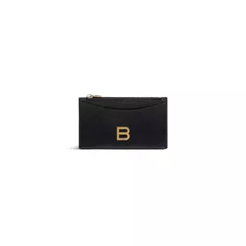 Длинный держатель для монет и карт в форме песочных часов BALENCIAGA, черный