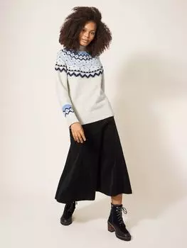 Длинный джемпер Heart Fair Isle White Stuff, натуральный/мульти