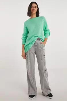 Длинный джемпер реглан Simply Be, зеленый