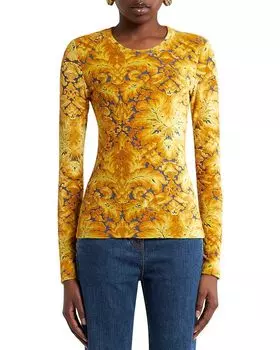 Длинный джемпер с принтом Etro, желтый
