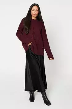 Длинный джемпер со стежками Dorothy Perkins, красный