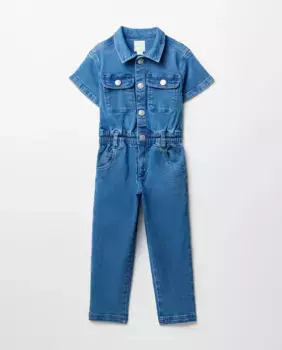 Длинный джинсовый комбинезон Sfera, синий