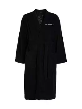 Длинный халат Karl Lagerfeld Ikonik 2.0, черный