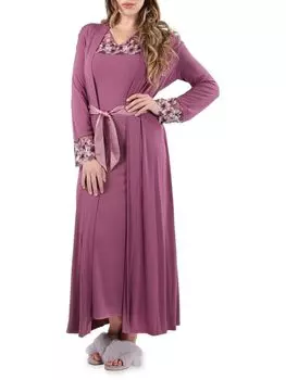 Длинный Халат Memoi с цветочной вышивкой, tulipwood