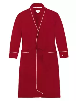 Длинный халат Pima с завязками на талии Petite Plume, цвет bordeaux