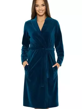 Длинный халат Vivisence 5022, бирюзовый