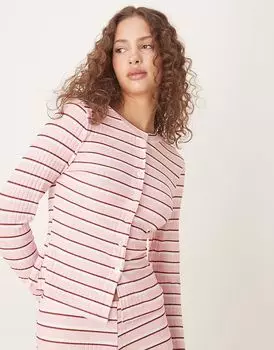 Длинный кардиган ASOS DESIGN в розовую полоску
