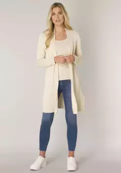 Длинный кардиган Base Level "Яйла Лонг", без застежки, бежевый