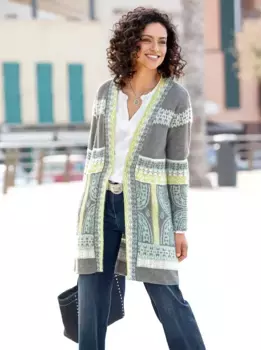 Длинный кардиган Inspirations Inspirationen, серый