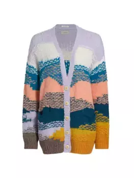 Длинный кардиган из шерсти альпаки Mother, цвет mountain high