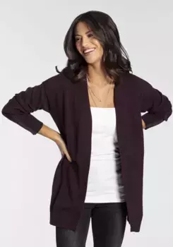 Длинный кардиган Laura Scott с блестящими деталями на подоле рукава – НОВАЯ КОЛЛЕКЦИЯ, бордовый