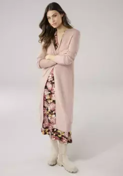 Длинный кардиган Laura Scott, выполненный из уютного трикотажа, цвет Rosa-Melange (Aus Nachhaltigem Material)