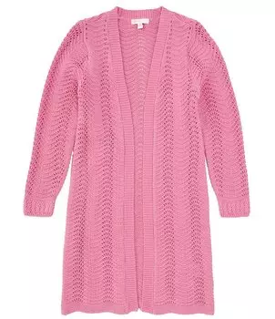 Длинный кардиган с длинными рукавами для девочек GB Big Girls 7–16, розовый