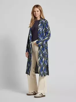 Длинный кардиган с накладными карманами Milano Italy, темно-синий