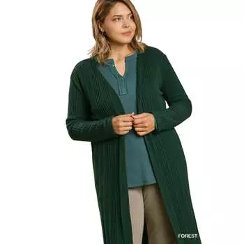 Длинный кардиган с открытым передом FASHNZFAB, цвет forest