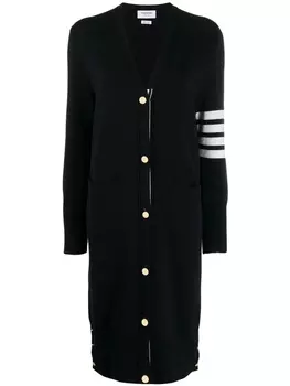 Длинный кардиган с полосками 4-Bar Thom Browne, синий