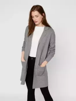 Длинный кардиган Vero Moda "VMTASTY FULLNEEDLE LS NEW COATIGAN", удлиненный вариант, серый