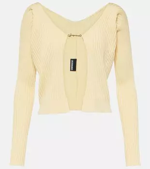 Длинный кардиган в рубчик la maille pral Jacquemus, желтый