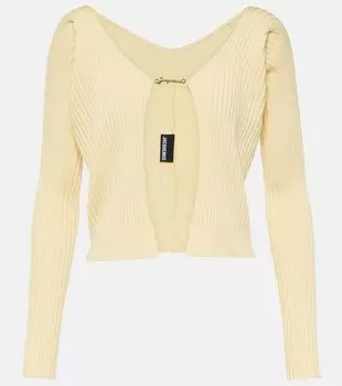 Длинный кардиган в рубчик La Maille Pral Jacquemus, желтый