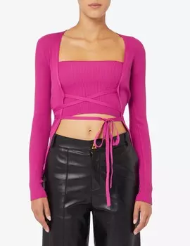 Длинный кардиган в рубчик Rinascente, фуксия