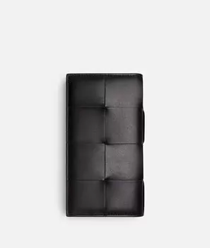 Длинный кассетный кошелек Bottega Veneta, черный