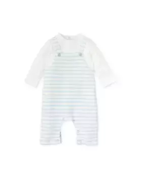 Длинный комбинезон без стопы для мальчика с эффектом 2 в 1 Tutto Piccolo, светло-голубой