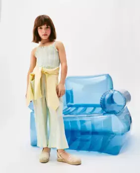 Длинный комбинезон для девочки на резинках Kids El Corte Ingls, синий