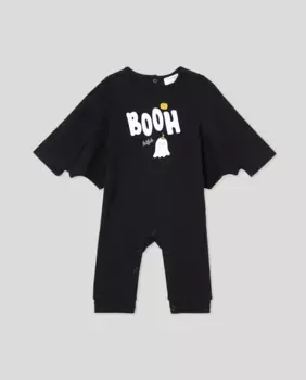 Длинный комбинезон для мальчика с крылышками светится в темноте Cotton Juice, черный